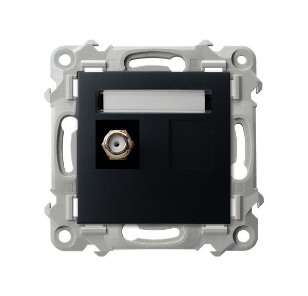 SZAFIR MODUŁ CZARNY METALIK GNIAZDO ANTENOWE TYPU F 1X