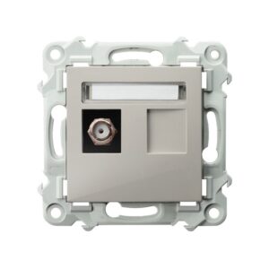 SZAFIR KASZMIROWY BEŻ GNIAZDO ANTENOWE TYPU F POJEDYNCZE