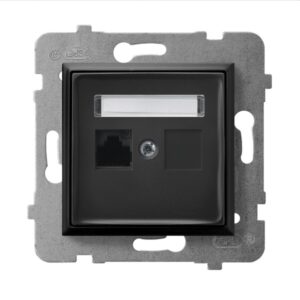 ARIA MODULE BLACK METALIC COMPUTER SOCKET 1X UAE 8 CAT.5E UTP KRONE STRAIGHT