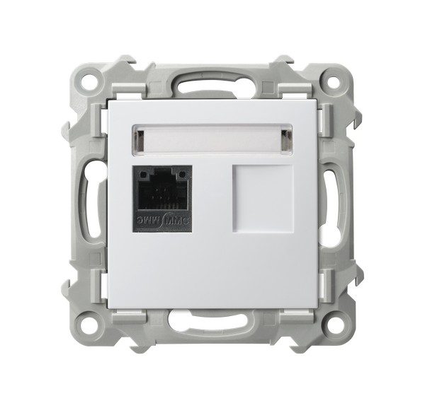 SZAFIR MODUŁ BIAŁY GNIAZDO KOMPUTEROWE 1X, KAT. 5E MMC
