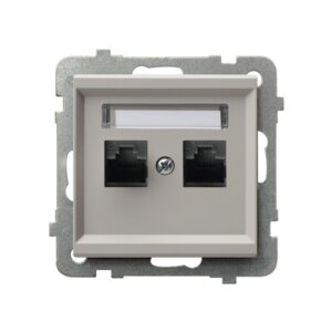 SONATA CASHMERE DOUBLE COMPUTER SOCKET, CAT. 5E MMC