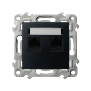 SZAFIR MODUŁ CZARNY METALIK GNIAZDO KOMPUTEROWE 2X KAT. 5E MMC