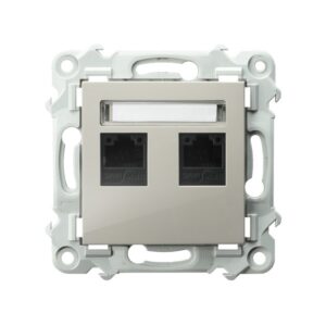 SZAFIR KASZMIROWY BEŻ GNIAZDO KOMPUTEROWE PODWÓJNE, KAT. 5E MMC