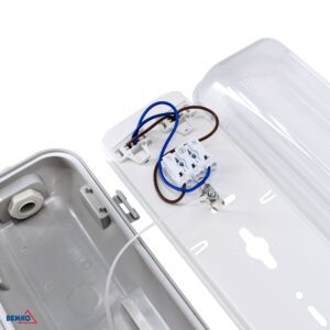 EMPTY SZARY OPRAWA LINIOWA HERMETYCZNA 2X G13 T8/ 36W IP65 IK08 1200MM PC KLOSZ PRYZMATYCZNY